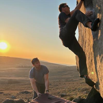 Bouldering at sunset