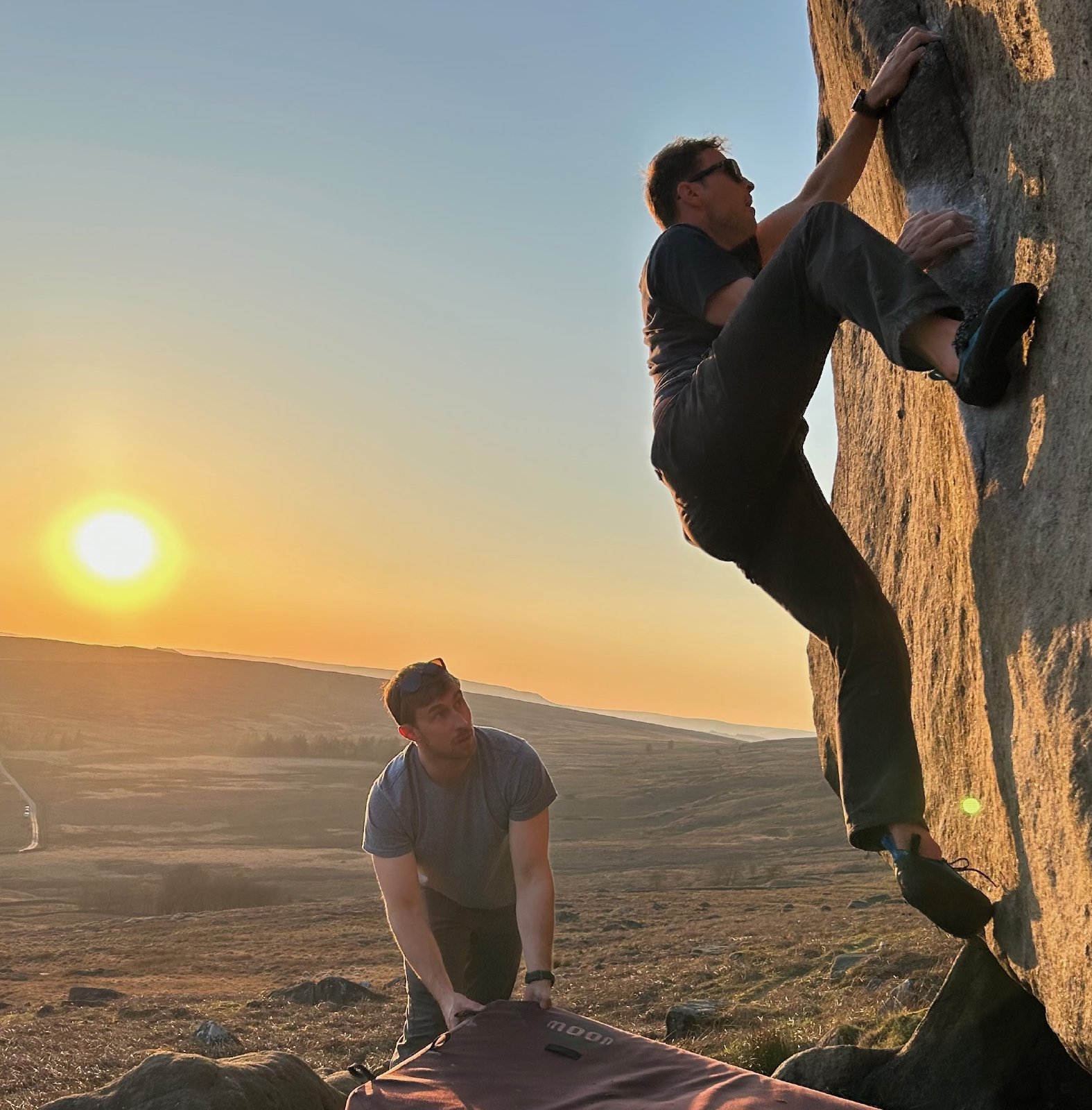 Bouldering at sunset